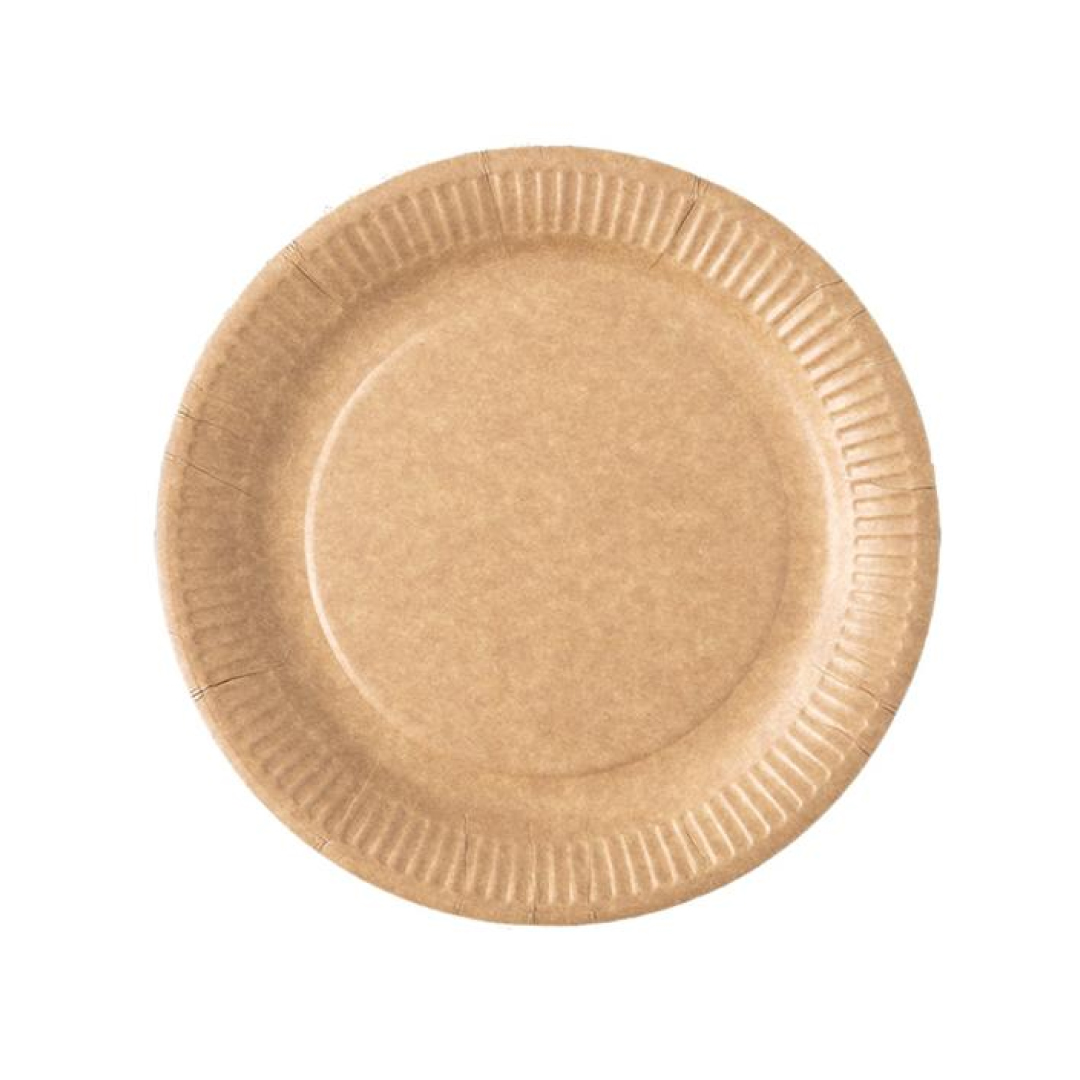 Ühekordsed sööginõud, papptaldrik, pruun 23cm.