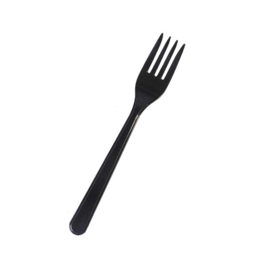 Ühekordsed söögiriistad, kahvel (must)