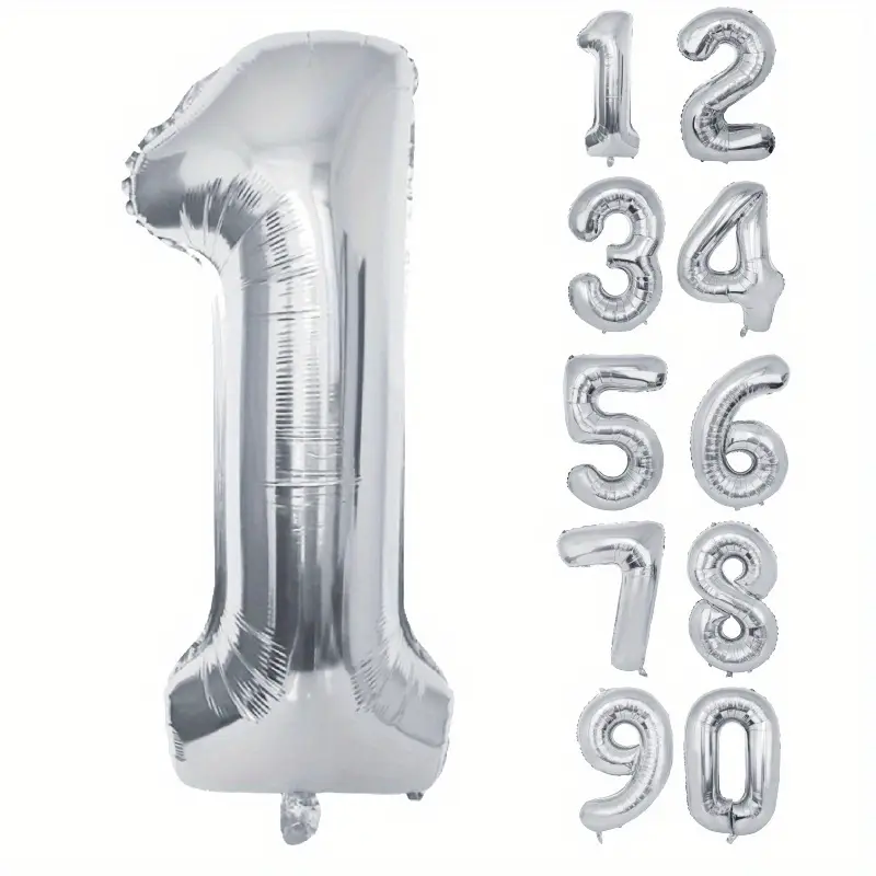 Hõbedane foolium numbrid, 65cm