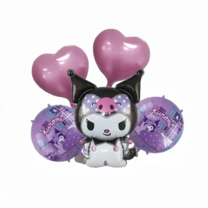 Kuromi fooliumõhupallide komplekt – 5 osa stiili, südameid ja sädemeid!