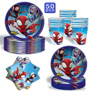 50-osaline Spidermani “Spiderverse” peokomplekt – kangelaste lahing su oma laual!