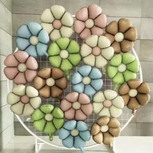 Pastelltoonides lillekujuline õhupall (1 tk)