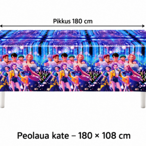 Neoonse K pop mustriga peolaua kate