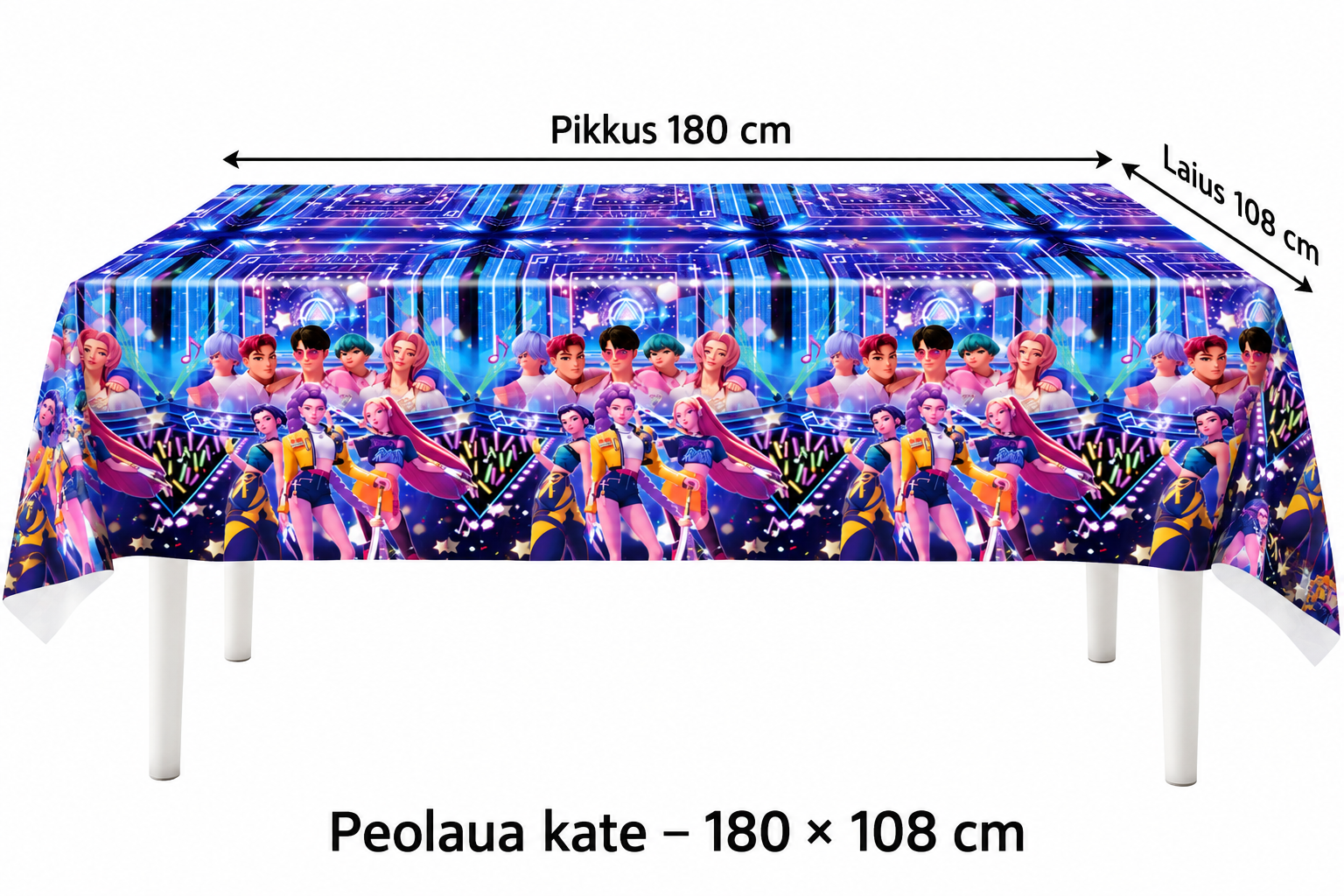 Neoonse K pop mustriga peolaua kate